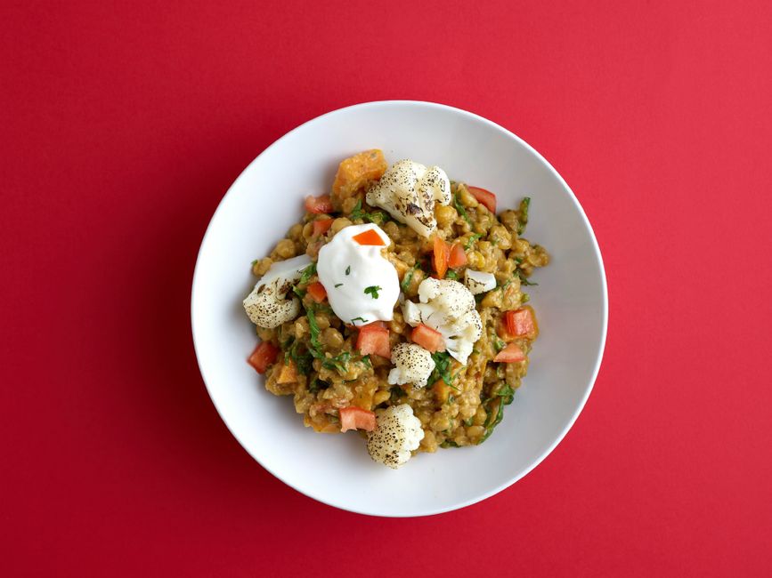 Crema de coliflor con curry