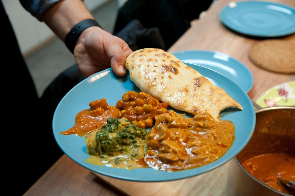 Curry de garbanzos y espinacas