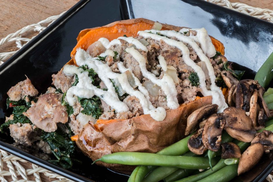 Ensalada templada de boniato y kale
