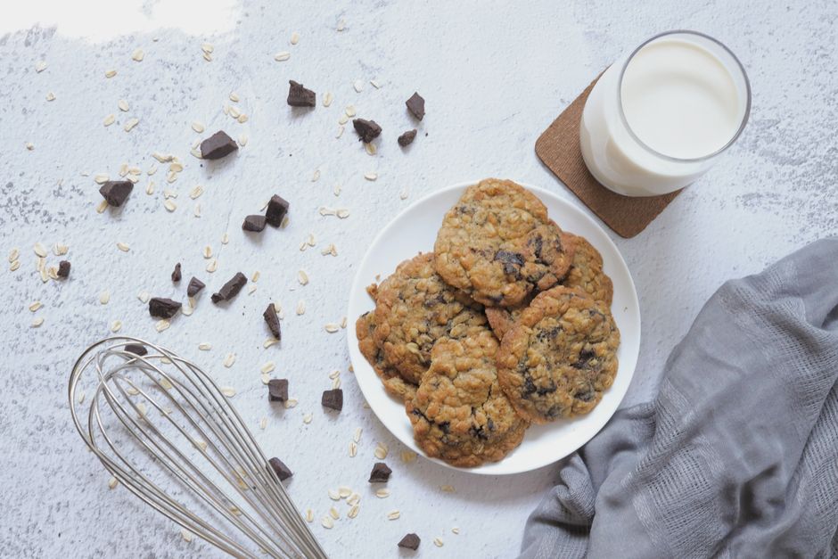 Galletas de avena y chocolate negro sin azúcar
