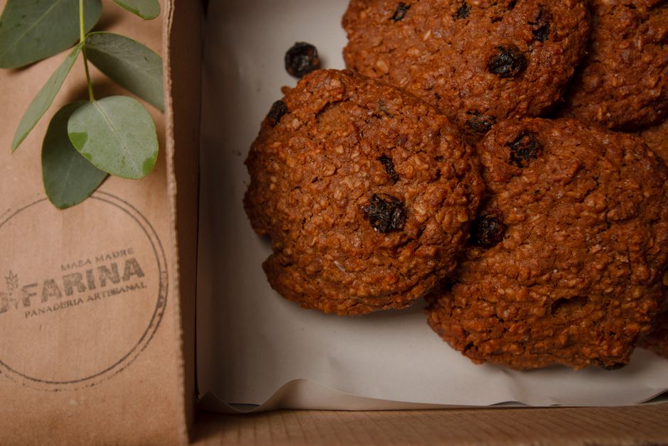 Galletas de avena y pasas sin azúcar