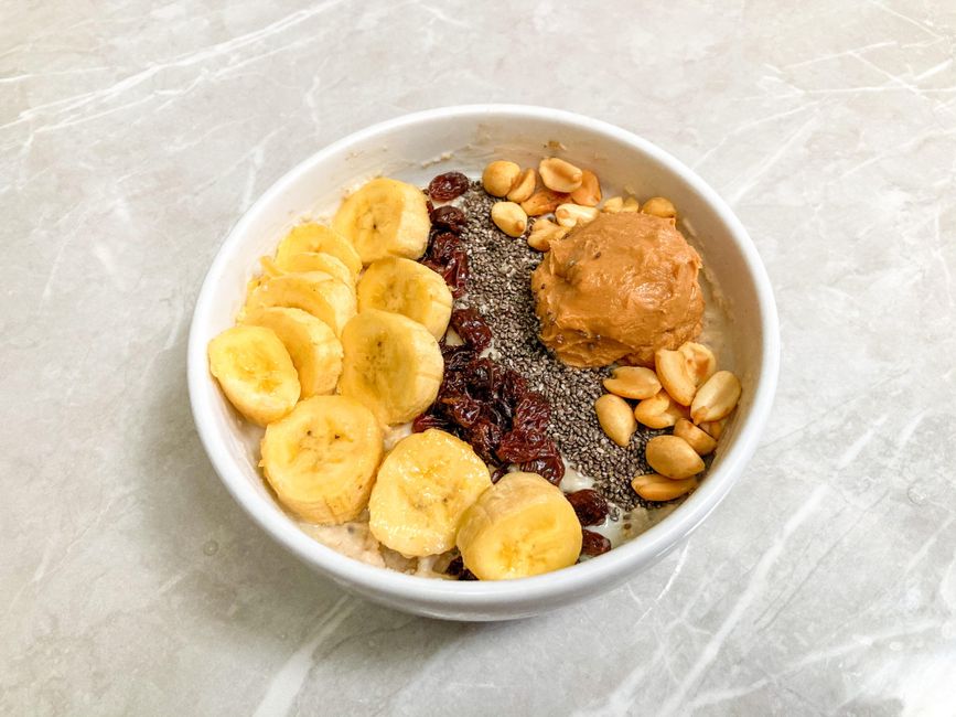 Porridge de avena y plátano